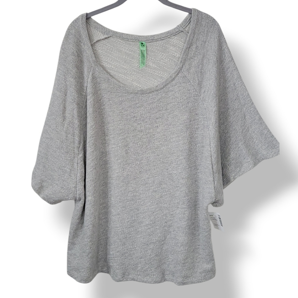Honeydew Grey Textured Batwing 3/4 Sleeve Sleep Shirt XL Lounge PJ Top NWT